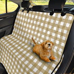 Beige And White Check Pattern Print Pet Car Back Seat Cover