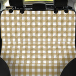 Beige And White Check Pattern Print Pet Car Back Seat Cover