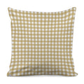 Beige And White Check Pattern Print Pillow Cover