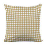 Beige And White Check Pattern Print Pillow Cover