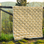 Beige And White Check Pattern Print Quilt