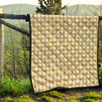 Beige And White Check Pattern Print Quilt