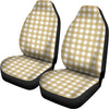 Beige And White Check Pattern Print Universal Fit Car Seat Covers