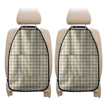 Beige And White Gingham Pattern Print Car Seat Organizers