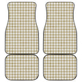 Beige And White Gingham Pattern Print Front and Back Car Floor Mats