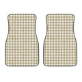 Beige And White Gingham Pattern Print Front Car Floor Mats