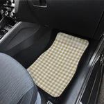 Beige And White Gingham Pattern Print Front Car Floor Mats