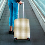 Beige And White Gingham Pattern Print Luggage Cover