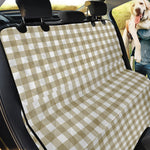 Beige And White Gingham Pattern Print Pet Car Back Seat Cover