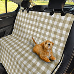 Beige And White Gingham Pattern Print Pet Car Back Seat Cover