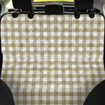 Beige And White Gingham Pattern Print Pet Car Back Seat Cover