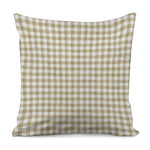 Beige And White Gingham Pattern Print Pillow Cover