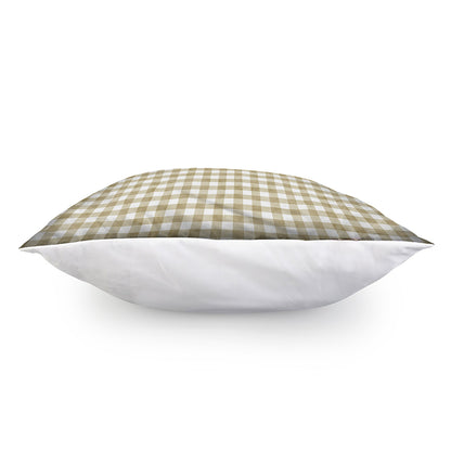 Beige And White Gingham Pattern Print Pillow Cover