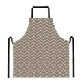Beige And White Knitted Pattern Print Apron