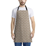 Beige And White Knitted Pattern Print Apron