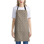 Beige And White Knitted Pattern Print Apron