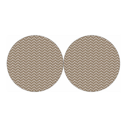 Beige And White Knitted Pattern Print Car Coasters