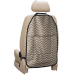 Beige And White Knitted Pattern Print Car Seat Organizers