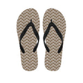 Beige And White Knitted Pattern Print Flip Flops