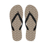 Beige And White Knitted Pattern Print Flip Flops