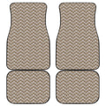 Beige And White Knitted Pattern Print Front and Back Car Floor Mats