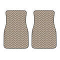 Beige And White Knitted Pattern Print Front Car Floor Mats