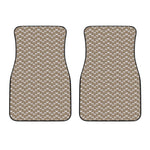 Beige And White Knitted Pattern Print Front Car Floor Mats