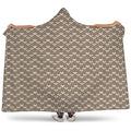 Beige And White Knitted Pattern Print Hooded Blanket