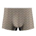 Beige And White Knitted Pattern Print Men's Boxer Briefs