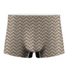 Beige And White Knitted Pattern Print Men's Boxer Briefs