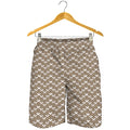 Beige And White Knitted Pattern Print Men's Shorts