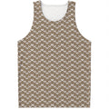 Beige And White Knitted Pattern Print Men's Tank Top