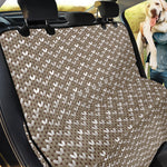 Beige And White Knitted Pattern Print Pet Car Back Seat Cover