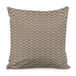 Beige And White Knitted Pattern Print Pillow Cover