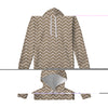 Beige And White Knitted Pattern Print Pullover Hoodie
