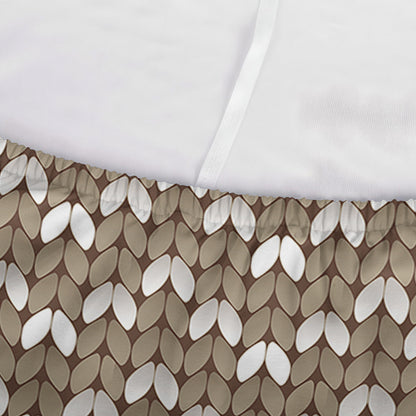 Beige And White Knitted Pattern Print Sofa Cover