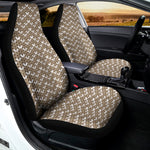 Beige And White Knitted Pattern Print Universal Fit Car Seat Covers