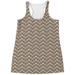 Beige And White Knitted Pattern Print Women's Racerback Tank Top