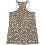 Beige And White Knitted Pattern Print Women's Racerback Tank Top