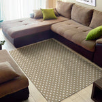 Beige And White Polka Dot Pattern Print Area Rug