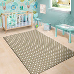 Beige And White Polka Dot Pattern Print Area Rug