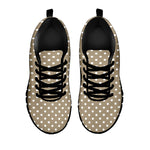 Beige And White Polka Dot Pattern Print Black Sneakers