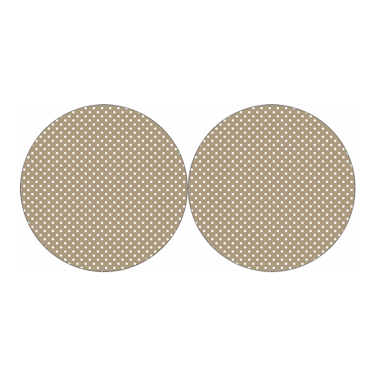 Beige And White Polka Dot Pattern Print Car Coasters