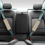 Beige And White Polka Dot Pattern Print Car Seat Belt Covers