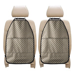 Beige And White Polka Dot Pattern Print Car Seat Organizers