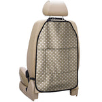 Beige And White Polka Dot Pattern Print Car Seat Organizers