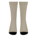 Beige And White Polka Dot Pattern Print Crew Socks