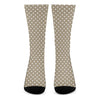 Beige And White Polka Dot Pattern Print Crew Socks