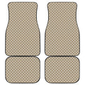 Beige And White Polka Dot Pattern Print Front and Back Car Floor Mats
