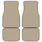 Beige And White Polka Dot Pattern Print Front and Back Car Floor Mats